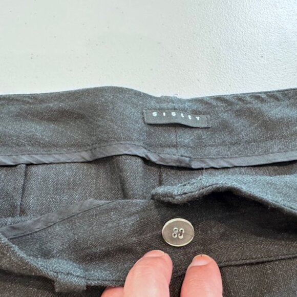 Sisley High-End Black Slacks - Black with Light Grey Pinstripe (size 42/ ~US 6) - Picture 3 of 7